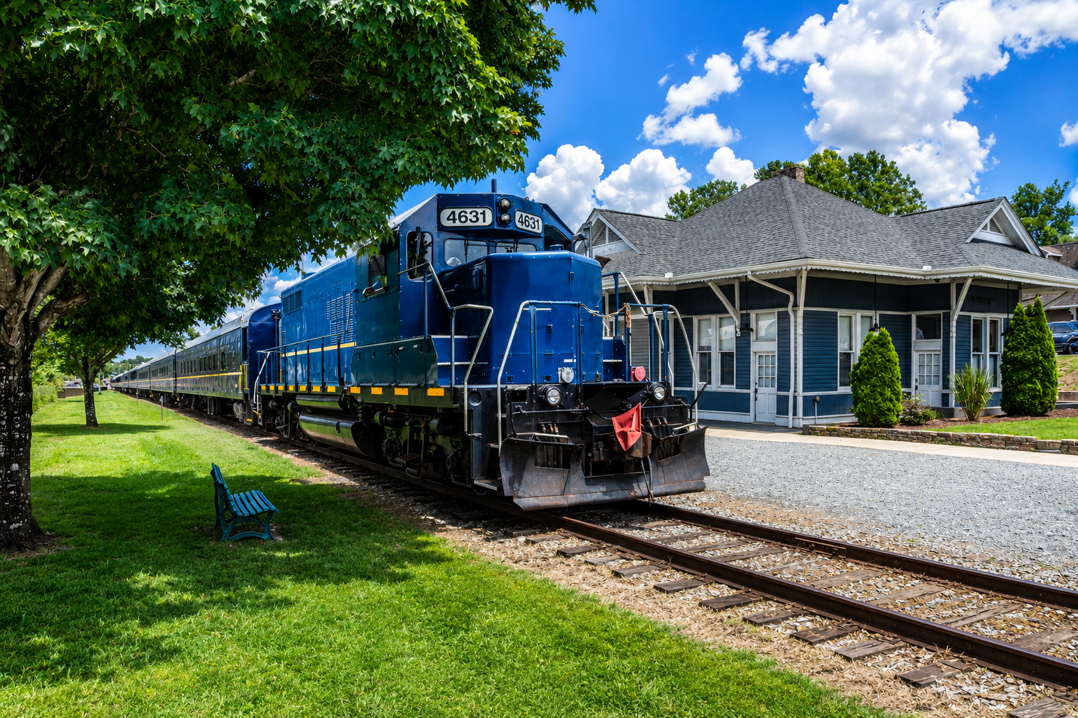 Blue Ridge Scenic Railway train depot in Blue Ridge, Georgia